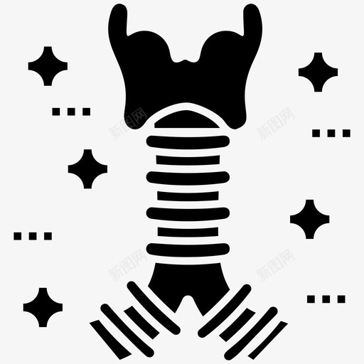 气管身体部位骨骼系统图标svg_新图网 https://ixintu.com 医用大麻字形图标 器官 气管 细胞 脊髓节段 身体部位 骨骼系统