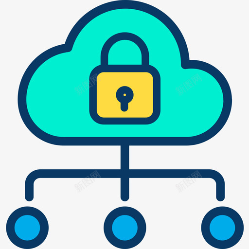 云计算web托管34线性颜色图标svg_新图网 https://ixintu.com web托管34 云计算 线性颜色