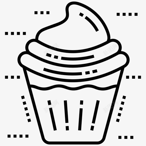 纸杯蛋糕烘焙产品美味图标svg_新图网 https://ixintu.com 医用大麻线图标 器官 烘焙产品 甜点 纸杯蛋糕 细胞 美味