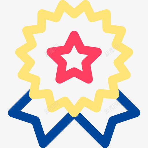 勋章思维39线条色彩图标svg_新图网 https://ixintu.com 勋章 线条色彩 设计思维39