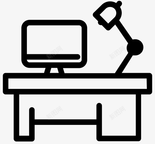 办公桌配有电脑台灯mac电脑图标svg_新图网 https://ixintu.com mac电脑 办公室 办公桌配有电脑 台灯 商务 工作区 管理干净轮廓