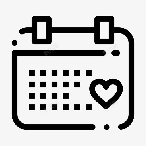 日历日期爱情图标svg_新图网 https://ixintu.com 婚礼 日历 日期 爱情 网络界面2月收集
