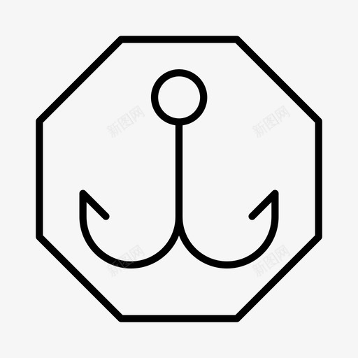 钓鱼钩钓鱼徽章爱好图标svg_新图网 https://ixintu.com 娱乐 户外 爱好 钓鱼徽章 钓鱼钩