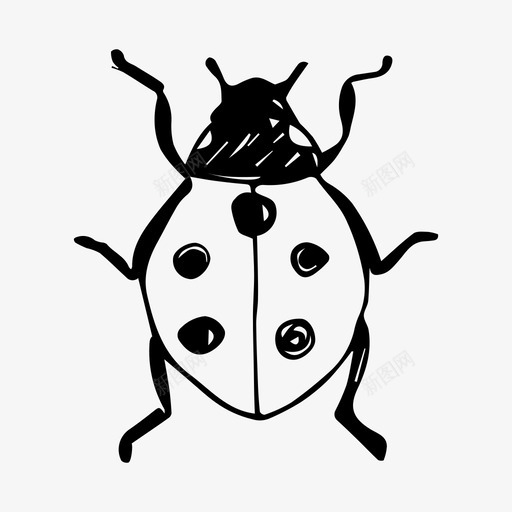 瓢虫昆虫自然图标svg_新图网 https://ixintu.com 昆虫 瓢虫 素描 自然