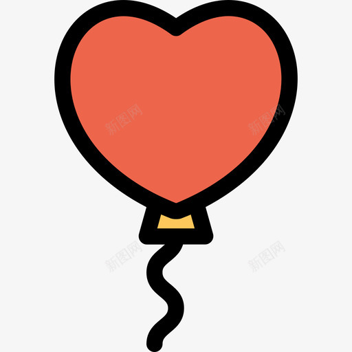 气球庆祝和聚会直线颜色橙色图标svg_新图网 https://ixintu.com 庆祝和聚会 气球 直线颜色橙色