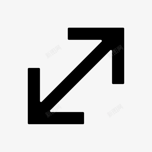 放大箭头对角线图标svg_新图网 https://ixintu.com 单线箭头图标集2 对角线 展开 放大 方向 箭头