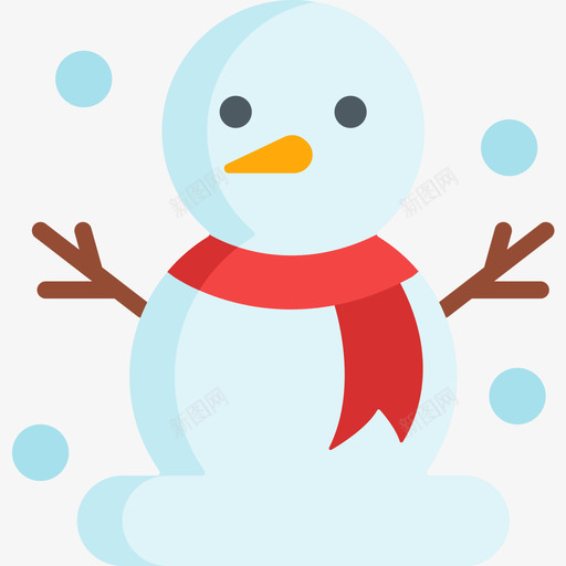 雪人圣诞170平顶图标svg_新图网 https://ixintu.com 圣诞 平顶 雪人
