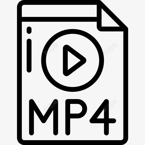 Mp4视频制作大纲线性图标svg_新图网 https://ixintu.com Mp4 线性 视频制作大纲