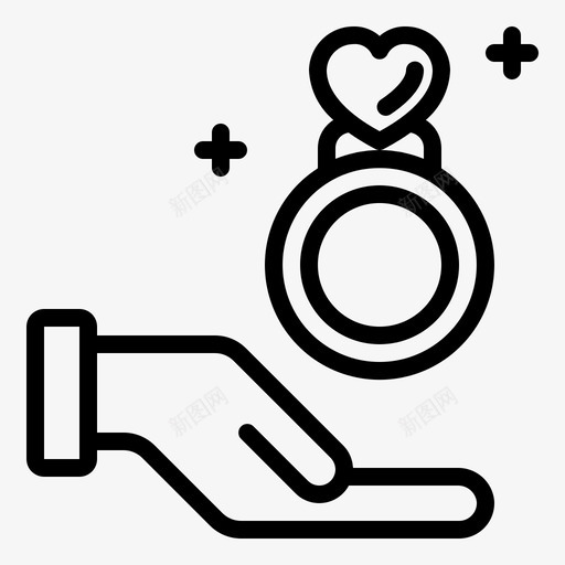 求婚钻石手图标svg_新图网 https://ixintu.com 戒指 求婚 钻石