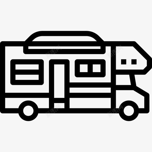 露营车八月运输2直线图标svg_新图网 https://ixintu.com 八月运输2 直线 露营车
