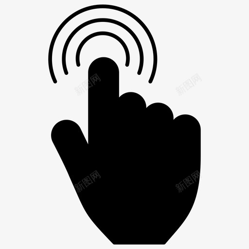 点击指纹手势图标svg_新图网 https://ixintu.com 手势 手势字形图标 扫描 指纹 点击