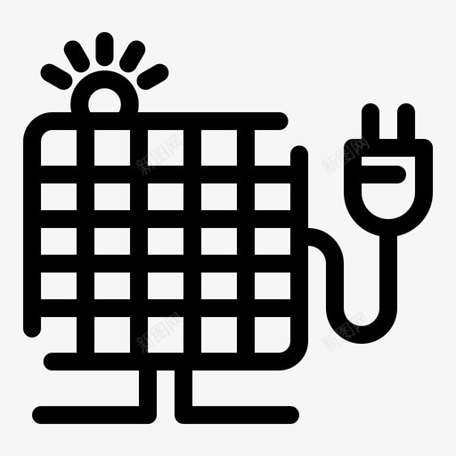 能源插头太阳能图标svg_新图网 https://ixintu.com feb v4 太阳能 接口 插头 收集 网络 能源