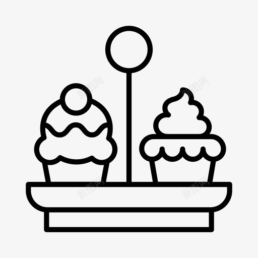高级茶甜点食物图标svg_新图网 https://ixintu.com 杯子蛋糕架 甜点 糕点 食物 高级茶