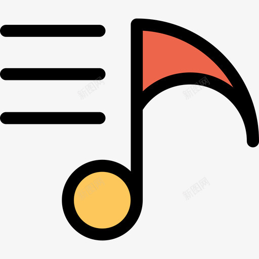 播放列表庆祝和聚会线性颜色橙色图标svg_新图网 https://ixintu.com 庆祝和聚会 播放列表 线性颜色橙色