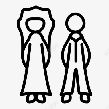婚姻新郎新娘夫妻图标图标