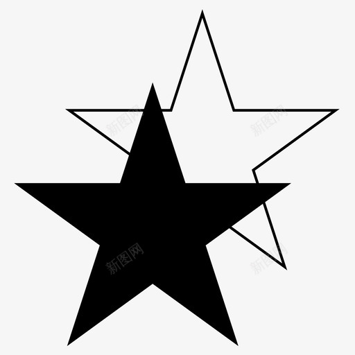 星星几何等级图标svg_新图网 https://ixintu.com 几何 形状 星星 等级 集合