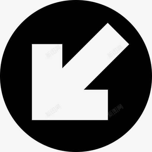西南箭头左下角高对比度ui图标svg_新图网 https://ixintu.com 左下角 西南箭头 高对比度ui图标