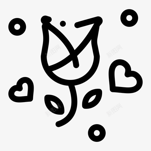 玫瑰鲜花爱情图标svg_新图网 https://ixintu.com 2月 v3 情人节 收集 求婚 爱情 玫瑰 界面 网络 鲜花