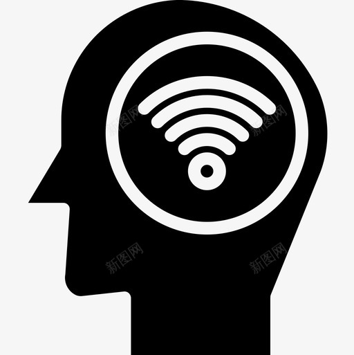 Wifi人脑29填充图标svg_新图网 https://ixintu.com Wifi 人脑29 填充