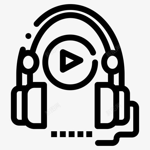 语言课程教育图标svg_新图网 https://ixintu.com 教育 网络界面feb集合v4 耳机 语言 语言课程 课程