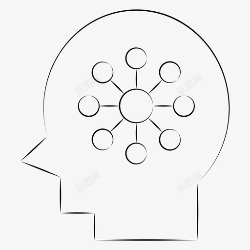 智能大脑网络图标svg_新图网 https://ixintu.com 大脑 手绘机器学习 智能 神经网络 网络