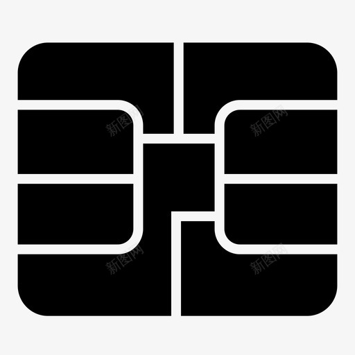 芯片卡塑料卡图标svg_新图网 https://ixintu.com 卡 塑料卡 安全 芯片
