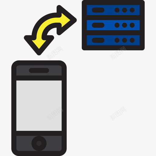 传输数据库和云3线颜色图标svg_新图网 https://ixintu.com 传输 数据库 颜色