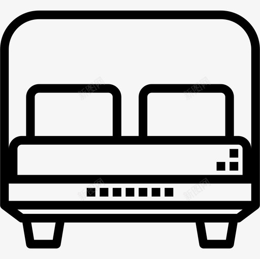 双人床家用电器14件直线型图标svg_新图网 https://ixintu.com 双人床 家用电器14件 直线型