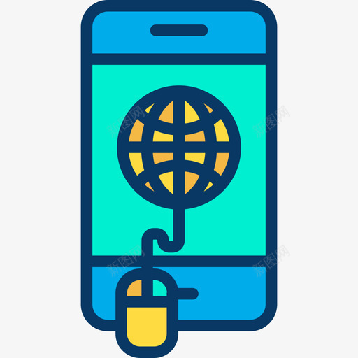 智能手机网页107线性颜色图标svg_新图网 https://ixintu.com 智能手机 线性颜色 网页设计107