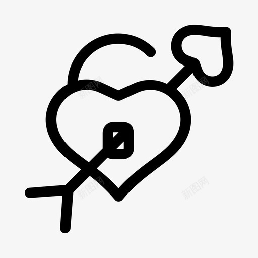 箭心锁情人节图标svg_新图网 https://ixintu.com 心锁 情人节 箭