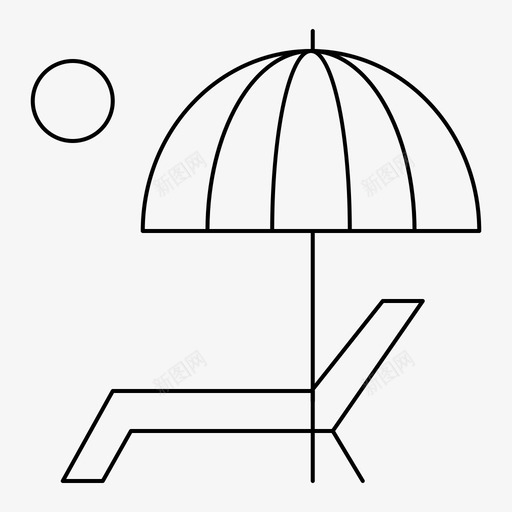 海滩长凳享受图标svg_新图网 https://ixintu.com web界面2月系列v4 享受 休息室 夏季 海滩 长凳 雨伞