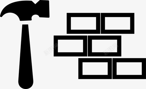 砖头建筑砖墙图标svg_新图网 https://ixintu.com 建筑 砖墙 砖头