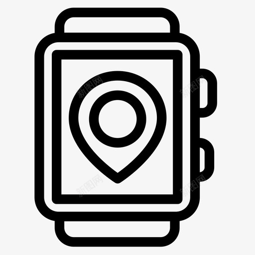智能手表地图和导航5线性图标svg_新图网 https://ixintu.com 地图和导航5 智能手表 线性