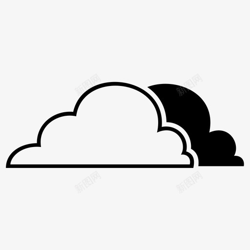 云阴天天空图标svg_新图网 https://ixintu.com 天气 天空 水汽 阴天