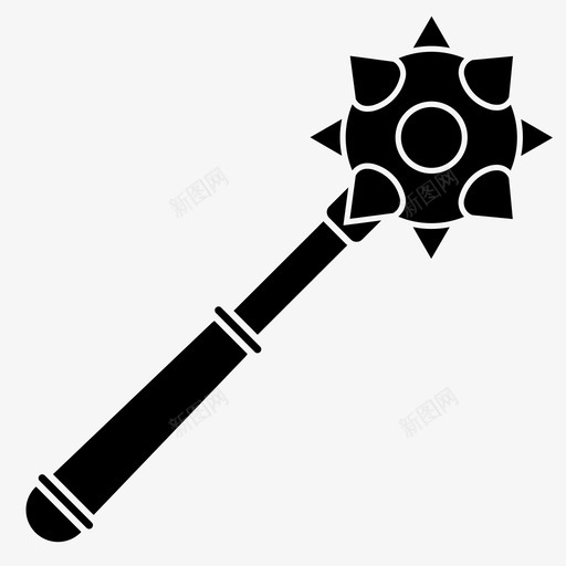 槌骑士狼牙棒图标svg_新图网 https://ixintu.com 中世纪 战士 槌 武器 狼牙棒 骑士