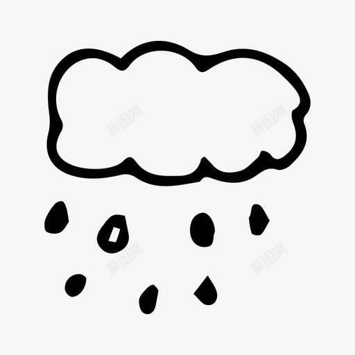雨涂鸦素描图标svg_新图网 https://ixintu.com 天气 涂鸦 素描 雨