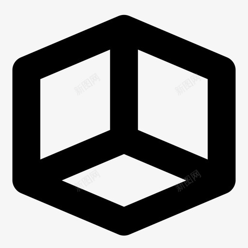 立方盒透视图标svg_新图网 https://ixintu.com 盒透视 立方