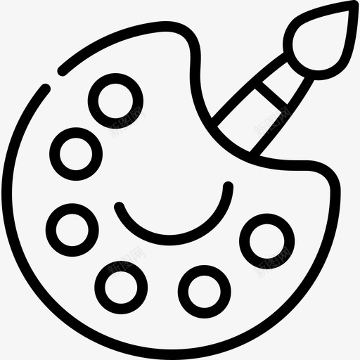 调色板平面师12线性图标svg_新图网 https://ixintu.com 平面设计师12 线性 调色板