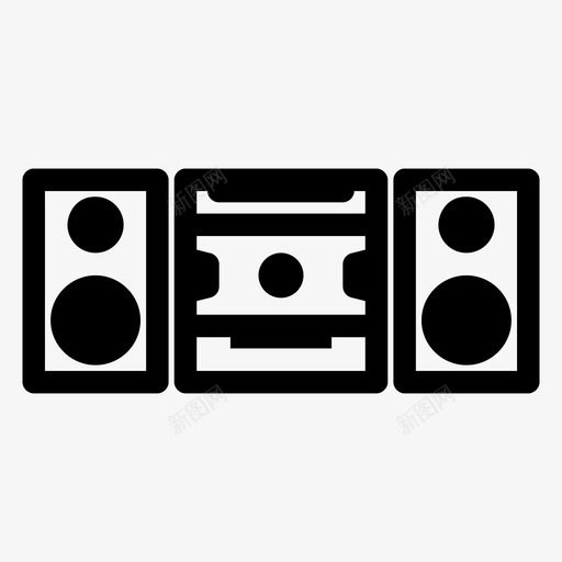 音箱录音电子图标svg_新图网 https://ixintu.com 录音 收音机 电子 磁带 立体声 音箱