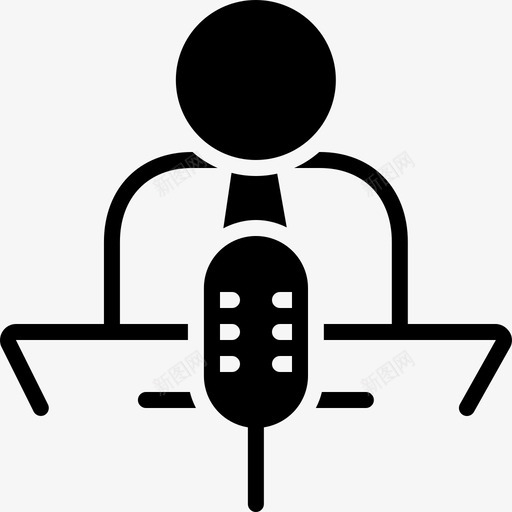 旁白候选人会议图标svg_新图网 https://ixintu.com 会议 候选人 旁白 演讲者 麦克风