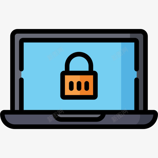 挂锁保护安全4线颜色图标svg_新图网 https://ixintu.com 保护安全4 挂锁 线颜色