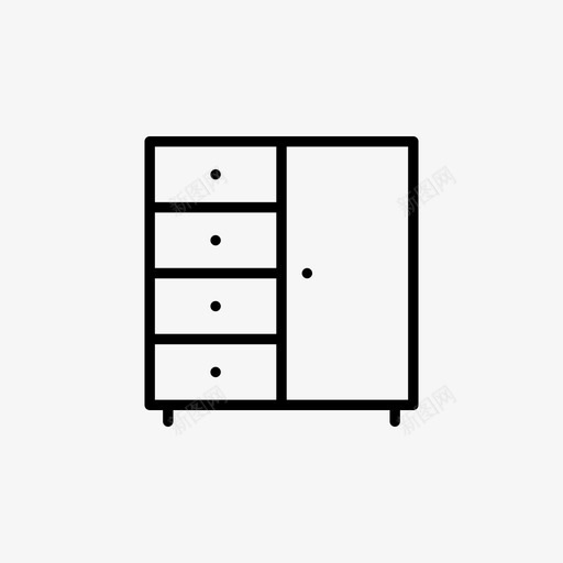 衣柜抽屉家具图标svg_新图网 https://ixintu.com 家具 房子 抽屉 衣柜