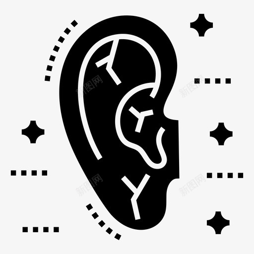 人耳听觉人体器官图标svg_新图网 https://ixintu.com 人体器官 人耳 医用大麻字形图标 听觉 器官 细胞 耳科