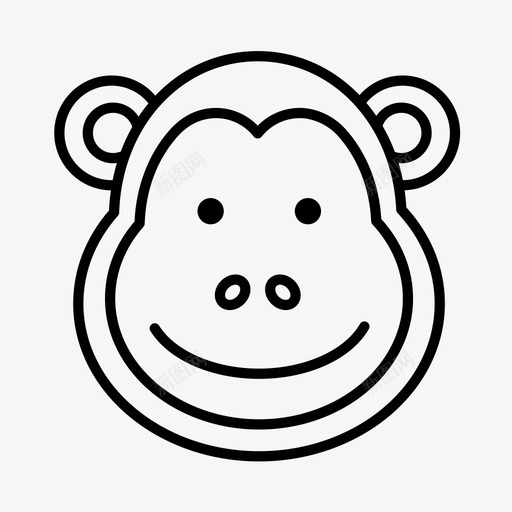 猴子动物野生动物图标svg_新图网 https://ixintu.com 公园 动物 动物园 猴子 野生动物