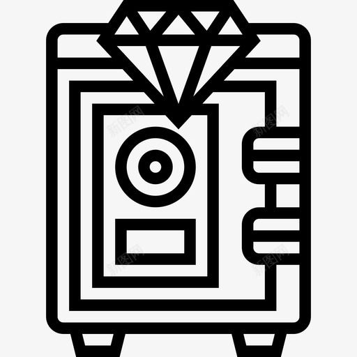 保险箱当铺2号线性图标svg_新图网 https://ixintu.com 保险箱 当铺2号 线性