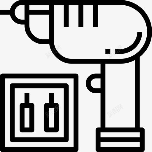 钻机家具和家用28直线型图标svg_新图网 https://ixintu.com 家具和家用28 直线型 钻机