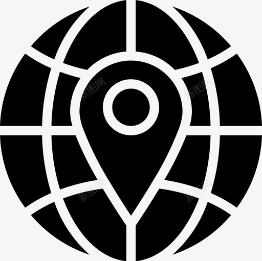 位置引脚数据和网络7填充图标svg_新图网 https://ixintu.com 位置引脚 填充 数据和网络7