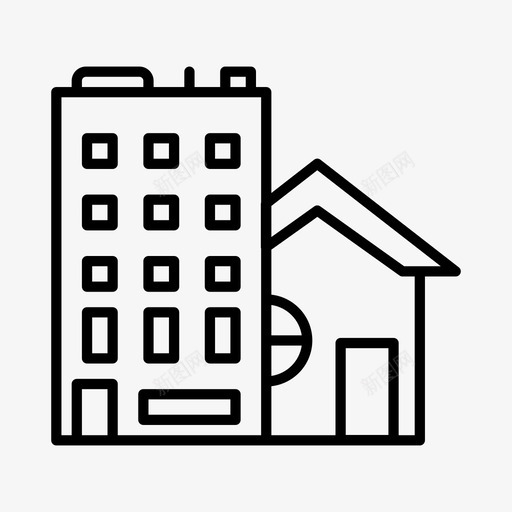 建筑物公寓小屋图标svg_新图网 https://ixintu.com 住宅 公寓 小屋 建筑物 房地产 物业