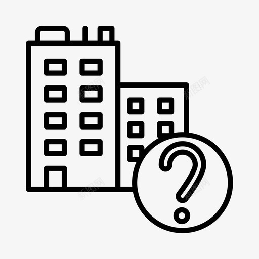物业常见问题解答公寓建筑图标svg_新图网 https://ixintu.com 公寓 常见 建筑 房地产 支持 物业 问号 问题解答