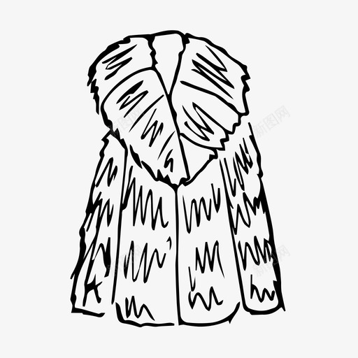 毛皮大衣衣服时装图标svg_新图网 https://ixintu.com 时装 毛皮大衣 衣服 衣柜